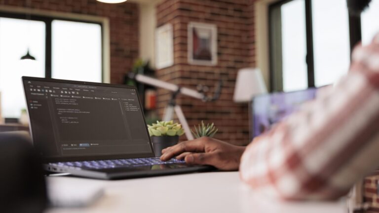 African american engineer programming app code